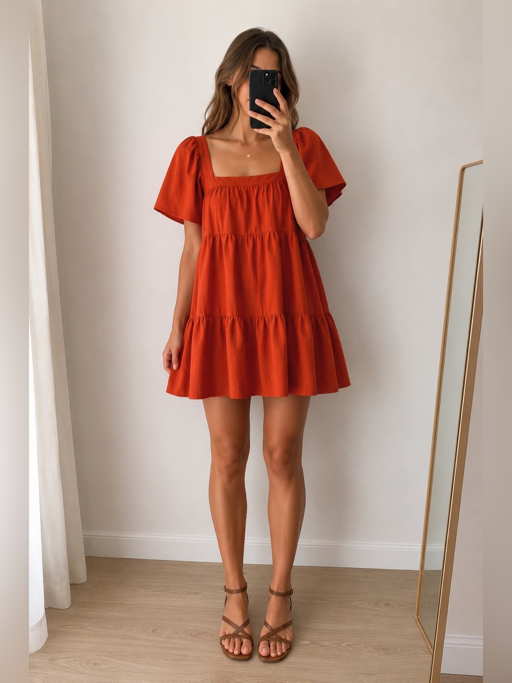 NEVER WORN/BRAND NEW. 
Abercrombie & Fitch Red Tiered Dress